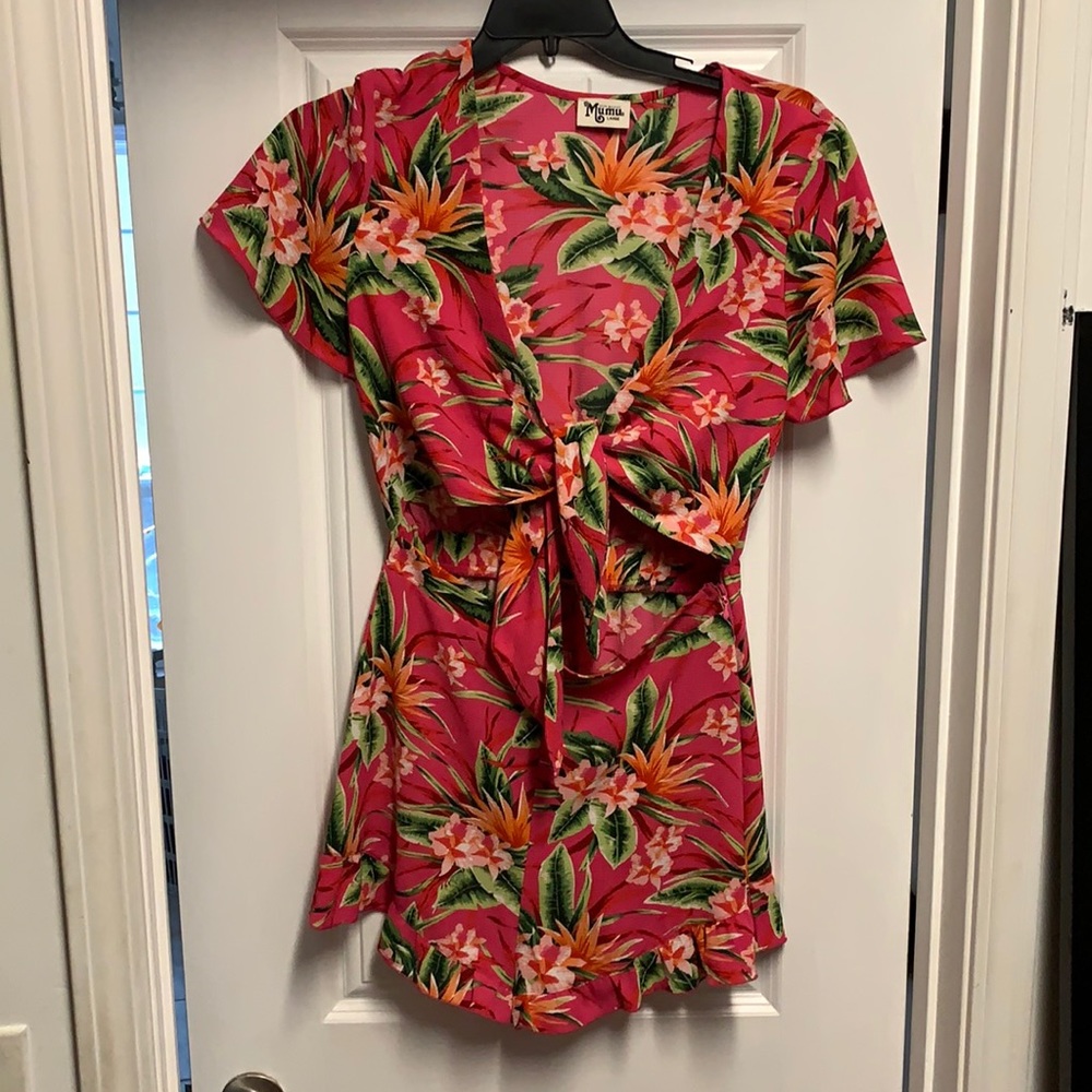 Mumu pink floral romper